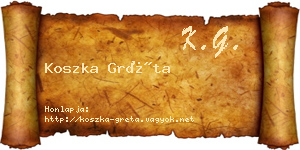 Koszka Gréta névjegykártya